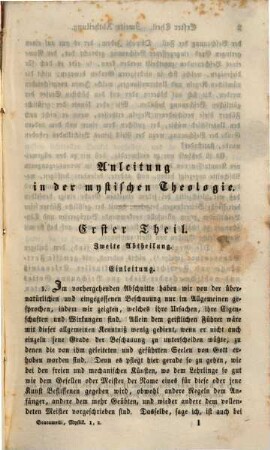Anleitung in der mystischen Theologie, 1,2