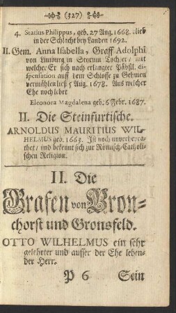 II. Die Grafen von Bronchorst und Gronsfeld.