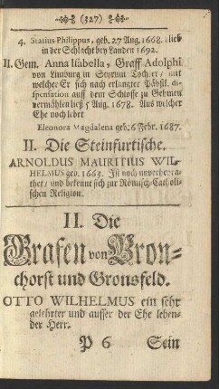 II. Die Grafen von Bronchorst und Gronsfeld.