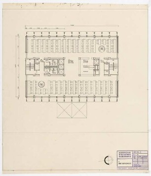 Hochschulbibliothek, Karlsruhe Neubau: Grundriss 2.OG, 1:100