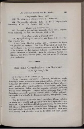 Drei neue Cerambyciden von Kamerun