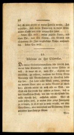 22. Albertine an ihre Schwester.