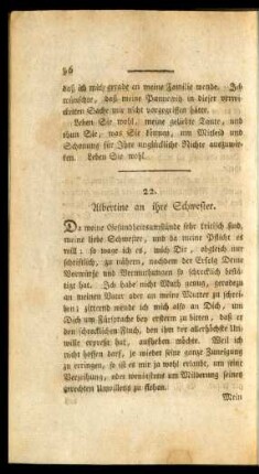 22. Albertine an ihre Schwester.