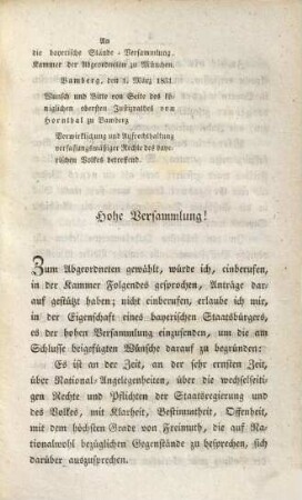 Zum Bayerischen Landtage 1831. 3. 1831. - 36 S.
