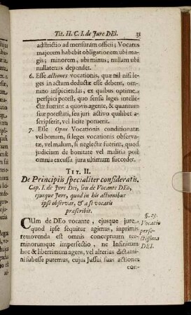 Tit. II. De Principiis specialiter consideratis