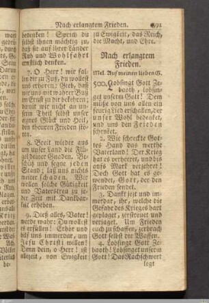 Nach erlangtem Frieden.