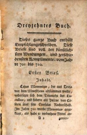Cicerons Briefe, Siebentes Bändgen. Das dreyzehnte und vierzehnte Buch