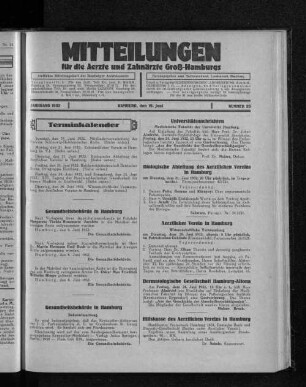 Jahrgang 1932, Hamburg, den 19. Juni, Nummer 25