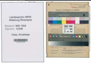 Entnazifizierung Anneliese Voss , geb. 22.04.1913 (Stenotypistin)