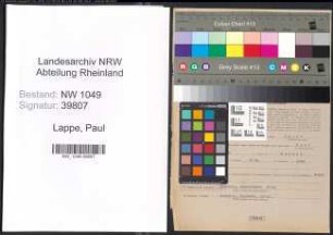 Entnazifizierung Paul Lappe , geb. 09.10.1880 (Fabrikant)