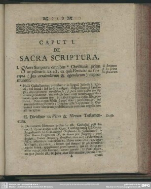 Caput I. De Sacra Scriptura