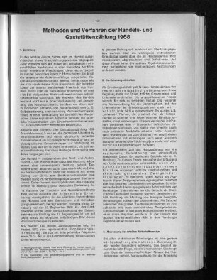 Methode und Verfahren der Handels- und Gaststättenzählung 1968