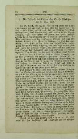 5. Die Schlacht bei Lützen oder Groß-Görschen am 2. Mai 1813