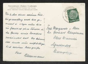 Brief von Hermann Haussmann und Hildegard Haussmann an Gerhart Hauptmann und Margarete Hauptmann