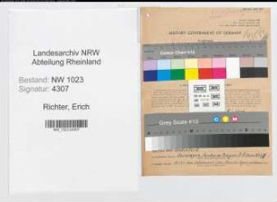 Entnazifizierung Erich Richter , geb. 28.10.1898 (Lehrer)