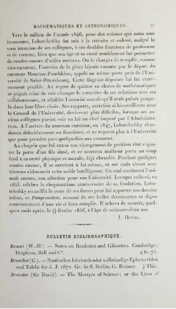 Bulletin Biblographique.