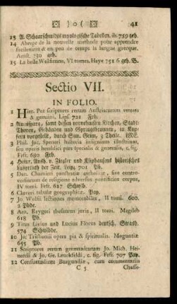 Sectio VII.