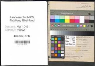 Entnazifizierung Fritz Cramer , geb. 06.09.1896 (Gastwirt)
