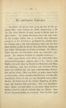 Ein unbekanntes Verbrechen