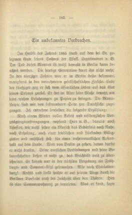 Ein unbekanntes Verbrechen