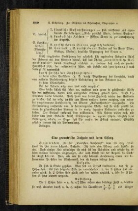 ¬Eine¬ geometrische Aufgabe und deren Lösung