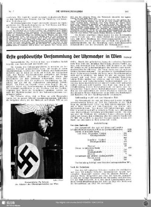 Erste großdeutsche Versammlung der Uhrmacher in Wien (Schluß)