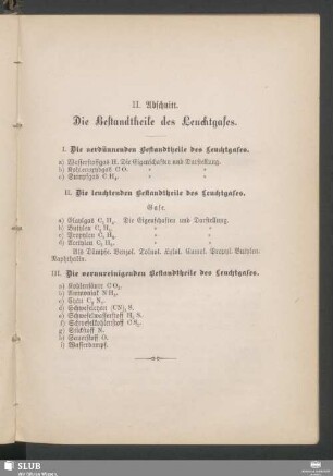 II. Abschnitt. Die Bestandtheile des Leuchtgases