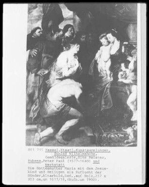 Die Gottesmutter Maria mit dem Jesuskind und Heiligen als Zuflucht der Sünder