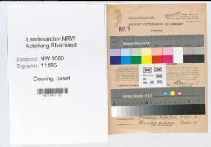 Entnazifizierung Josef Doering, geb. 28.11.1899 (Angest.)