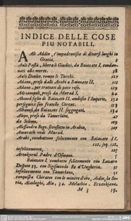 Indice Delle Cose Piu Notabili