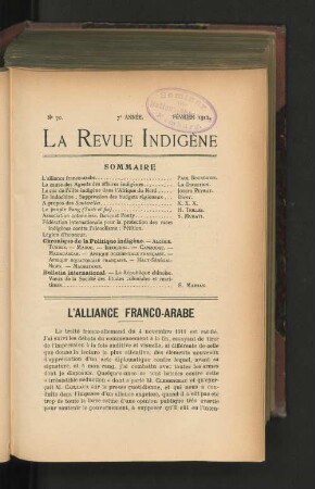 L'Alliance Franco-Arabe.