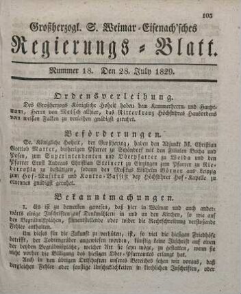 Nr. 18 : 28. July 1829