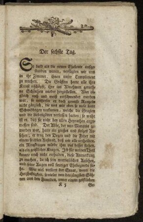 Der sechste Tag.