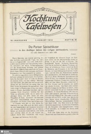Heft Nr. 15, 1. August 1910