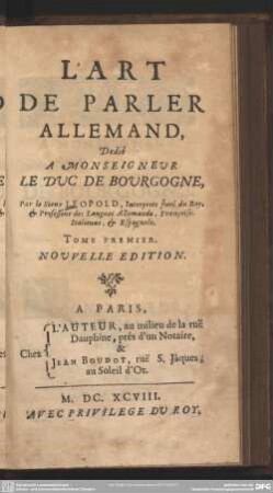1: L' art de parler allemand