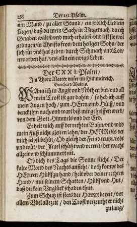 Der CXXI. Psalm - Der CXXX. Psalm