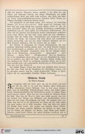 Wilhelm Busch: zu seinem Nachlass