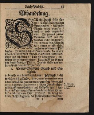 Abhandelung. 1. Seines Glaubens Grund und Gütigkeit/ [...]