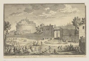 Porta Castello und Castello Sant'Angelo, Rom (Vasi, Bianchini, Magnificenze, 1747, 20)