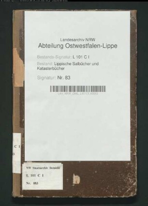 Namensregister zum Salbuch der Stadt Lage von 1863 (Duplikat)