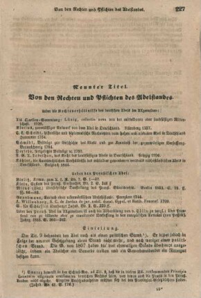 Neunter Titel. Von den Rechten und Pflichten des Adelstandes.