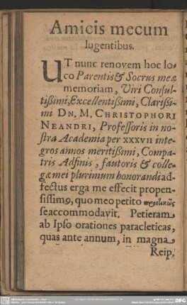Amicis mecum lugentibus