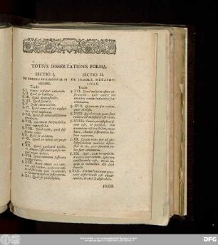 Totius Dissertationis Forma.