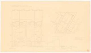 Reihenhausgarten: Grundriss und Schnitte 1:100, Gesamtplan 1:500