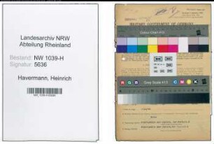 Entnazifizierung Heinrich Havermann , geb. 22.10.1900 (Rendant)