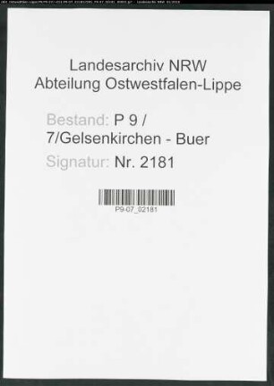 Namensverzeichnis Gelsenkirchen - Buer, Todesfälle