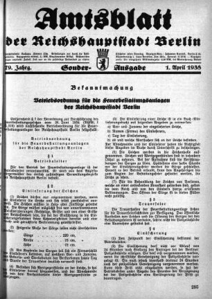 Sonder-Ausgabe, 1. April 1938