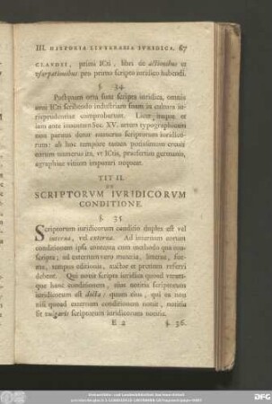 Tit. II. De Scriptorum Iuridicorum Conditione.