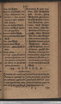 124. Mensurae aridorum