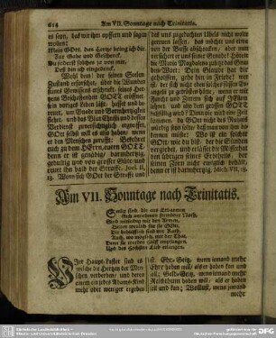 Am VII. Sonntage nach Trinitatis